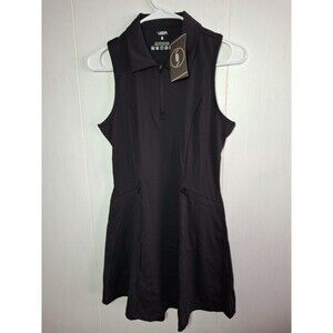 Old Navy Active Black PowerSoft Sleeveless Tennis Dress With Pleats Size S